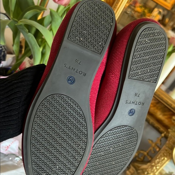 Rothy's Red Flats Stylish Slip-On Loafers - Picture 2 of 3